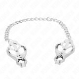 Japanische Kleeblatt-Nippelklammern mit Kette Silber 30 cm von Kink Nipple Grip | Fesselliebe.de