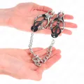 Japanische Kleeblatt-Nippelklammern mit Kette Silber 30 cm von Kink Nipple Grip