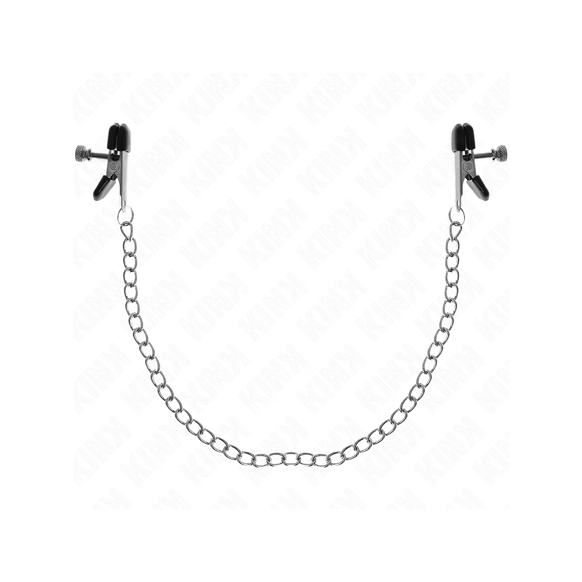 Flache Kette Nippelklemmen Silber 34 cm von Kink Nipple Grip | Fesselliebe.de