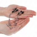 Flache Kette Nippelklemmen Silber 34 cm von Kink Nipple Grip