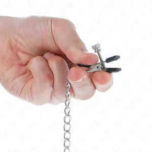 Flache Kette Nippelklemmen Silber 34 cm von Kink Nipple Grip