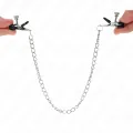 Flache Kette Nippelklemmen Silber 34 cm von Kink Nipple Grip