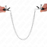 Flache Kette Nippelklemmen Silber 34 cm von Kink Nipple Grip | Fesselliebe.de