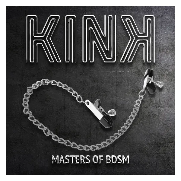 Flache Kette Nippelklemmen Silber 34 cm von Kink Nipple Grip | Fesselliebe.de