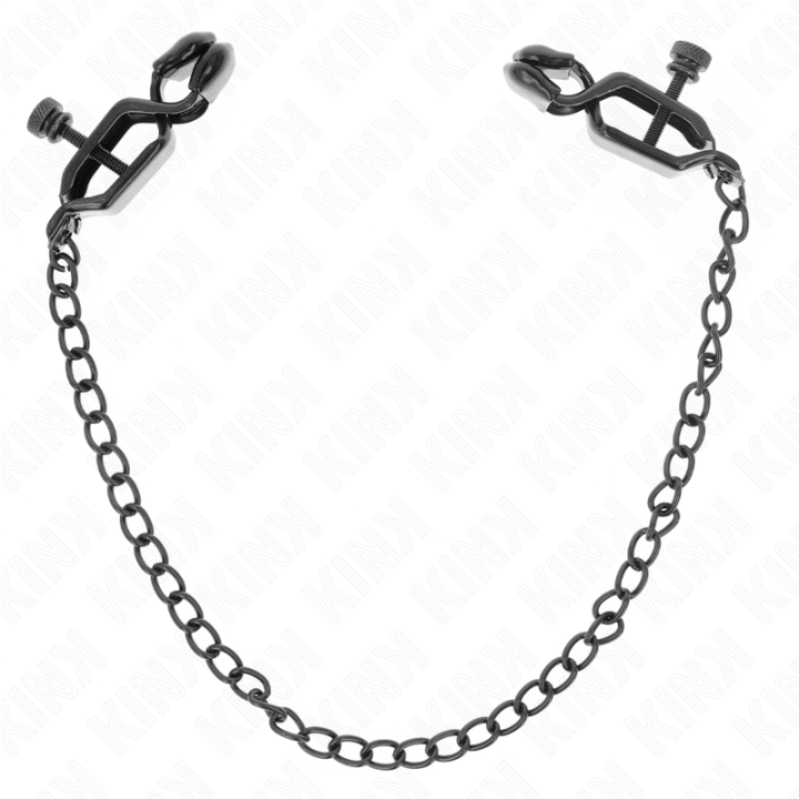 Flache Kette Nippelklemmen Schwarz 30 cm von Kink Nipple Grip | Fesselliebe.de