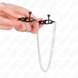 Flache Kette Nippelklemmen Silber 30 cm von Kink Nipple Grip | Fesselliebe.de