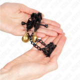 Flache Kette Nippelklemmen und Glocke Silber 30 cm von Kink Nipple Grip | Fesselliebe.de