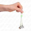 Leuchtende Totenkopf-Nippelklammern mit Ringglöckchen Verstellbar Grün/Silber von Kink Nipple Grip