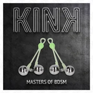 Leuchtende Totenkopf-Nippelklammern mit Ringglöckchen Verstellbar Grün/Silber von Kink Nipple Grip