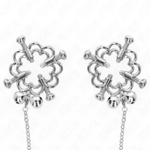 Metallische Blumen-Nippelklammern mit Kette von Kink Nipple Grip