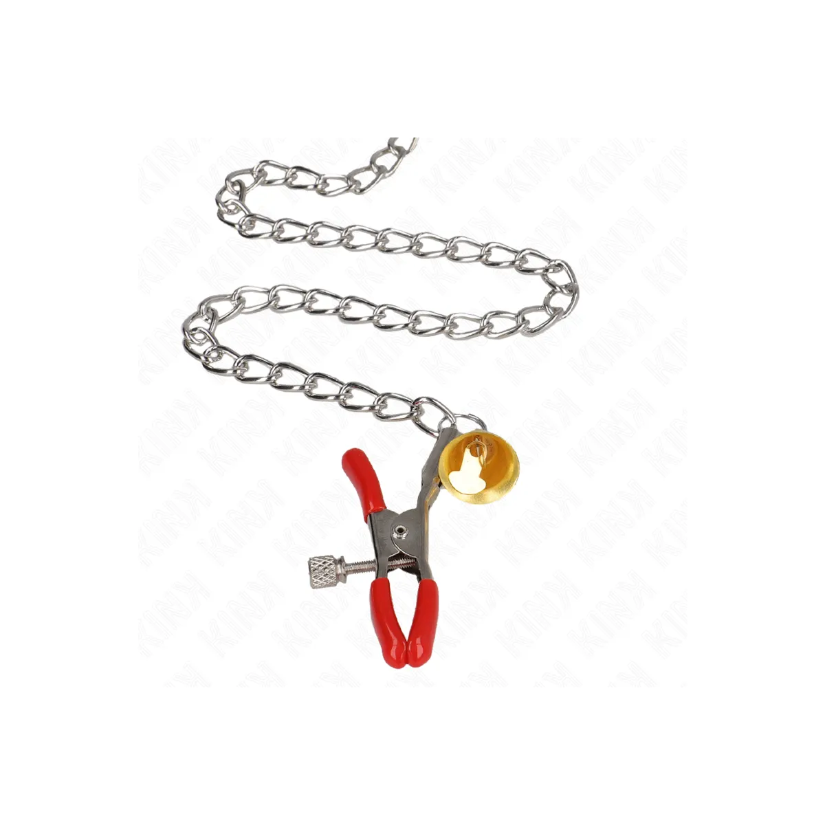 Bell 3-Fach Nippel- und Klitorisklemmen Rot mit Kette 30 cm von Kink Nipple Grip | Fesselliebe.de