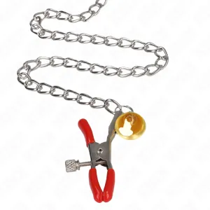 Bell 3-Fach Nippel- und Klitorisklemmen Rot mit Kette 30 cm von Kink Nipple Grip