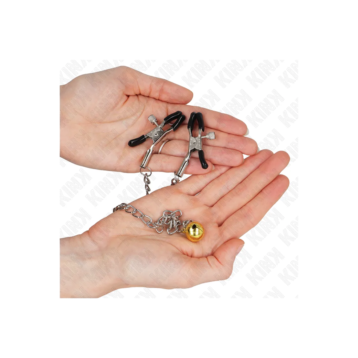 Kettennippelklammern mit Glocke 30 cm von Kink Nipple Grip | Fesselliebe.de