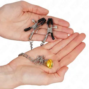 Kette Nippelklemmen mit Hornanhänger 30 cm von Kink Nipple Grip