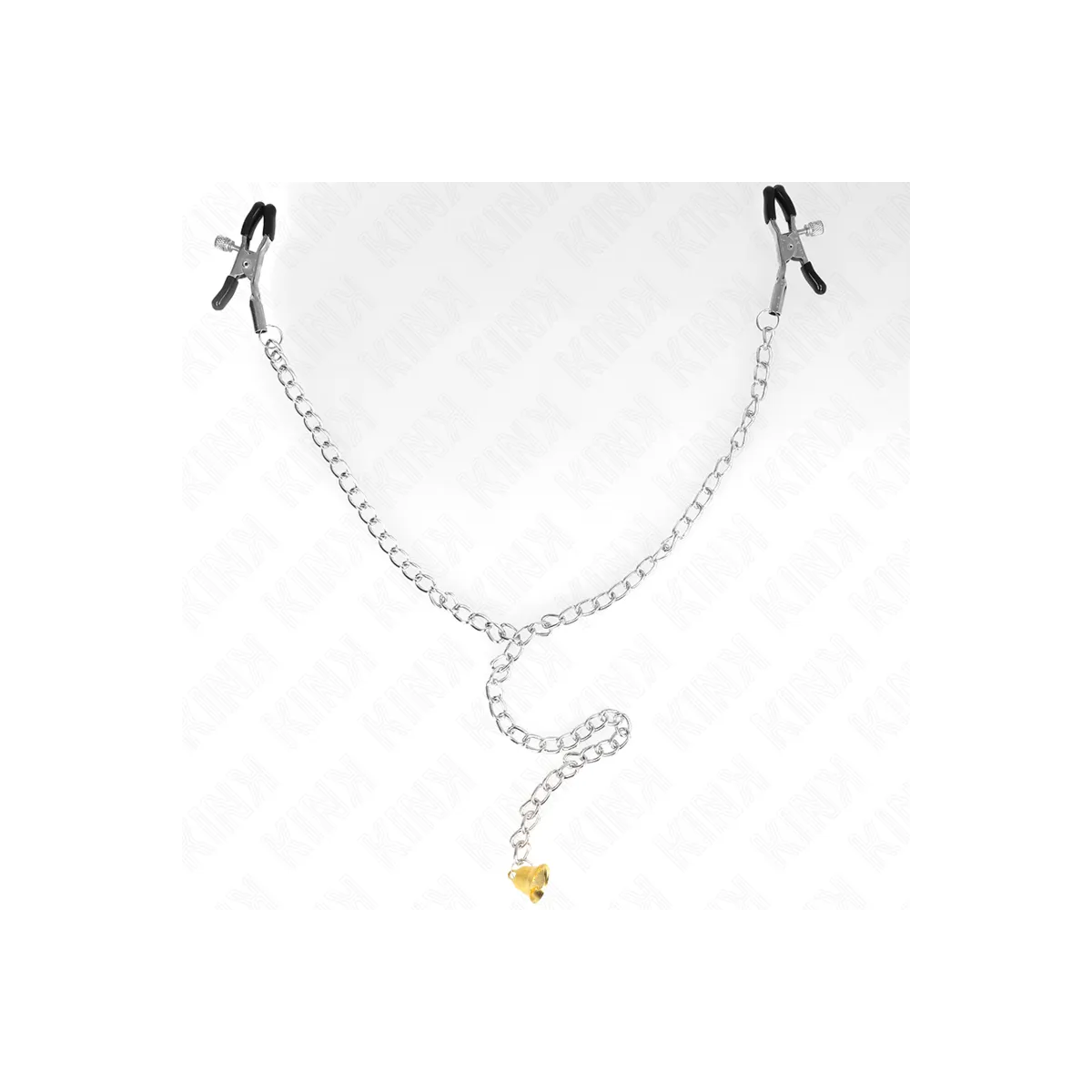 Kette Nippelklemmen mit Hornanhänger 30 cm von Kink Nipple Grip | Fesselliebe.de