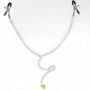 Kette Nippelklemmen mit Hornanhänger 30 cm von Kink Nipple Grip