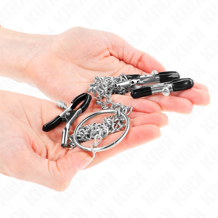 Dreifach Nippel- und Klitzisklemmen mit Kette Modell 0 von Kink Nipple Grip | Fesselliebe.de