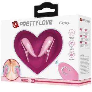 Cailey Nippelklemmen 10 Vibrationen mit Fernbedienung Rosa von Pretty Love