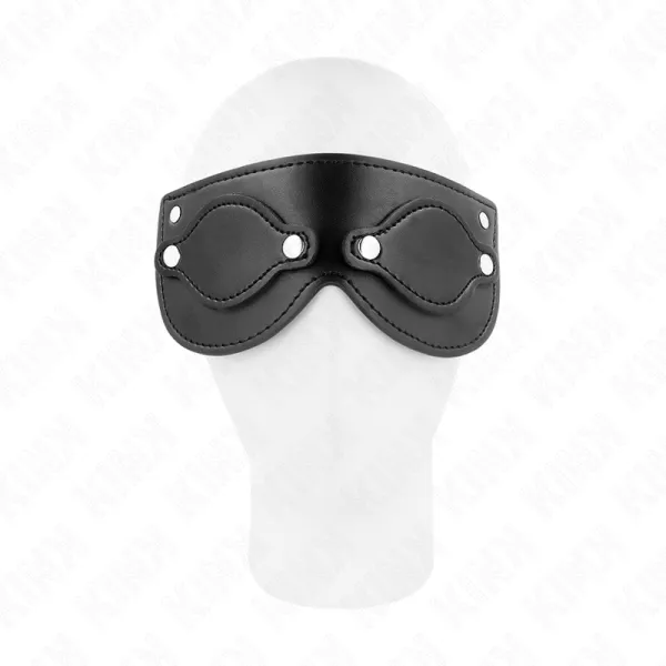 Kunstledermaske mit Abnehmbaren Augenabdeckungen 22 X 9 cm von Kink Masked Allure | Fesselliebe.de