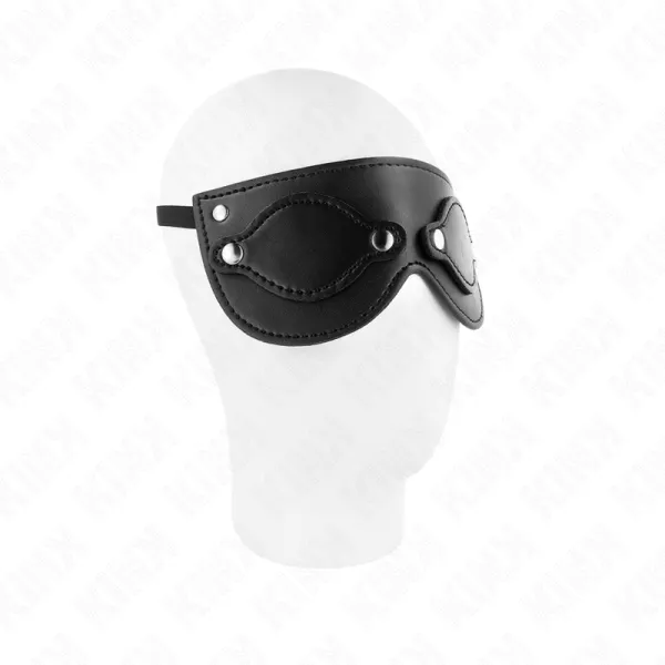 Kunstledermaske mit Abnehmbaren Augenabdeckungen 22 X 9 cm von Kink Masked Allure | Fesselliebe.de