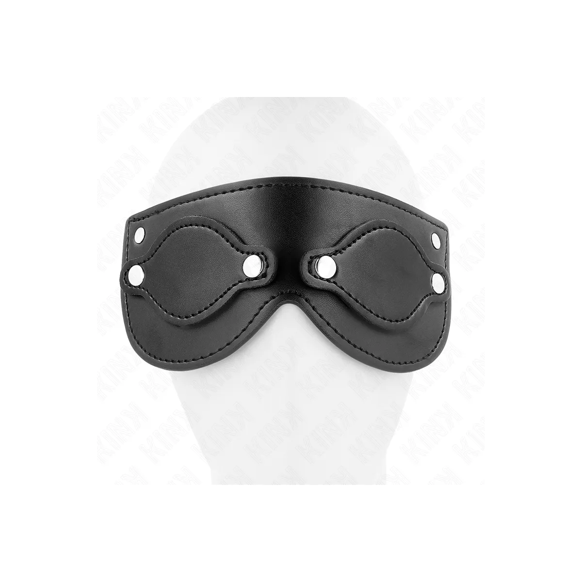 Kunstledermaske mit Abnehmbaren Augenabdeckungen 22 X 9 cm von Kink Masked Allure | Fesselliebe.de
