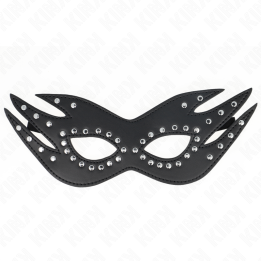 Kunstledermaske mit Nieten Modell 3 26 X 9,5 cm von Kink Masked Allure | Fesselliebe.de