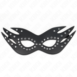 Kunstledermaske mit Nieten Modell 3 26 X 9,5 cm von Kink Masked Allure | Fesselliebe.de