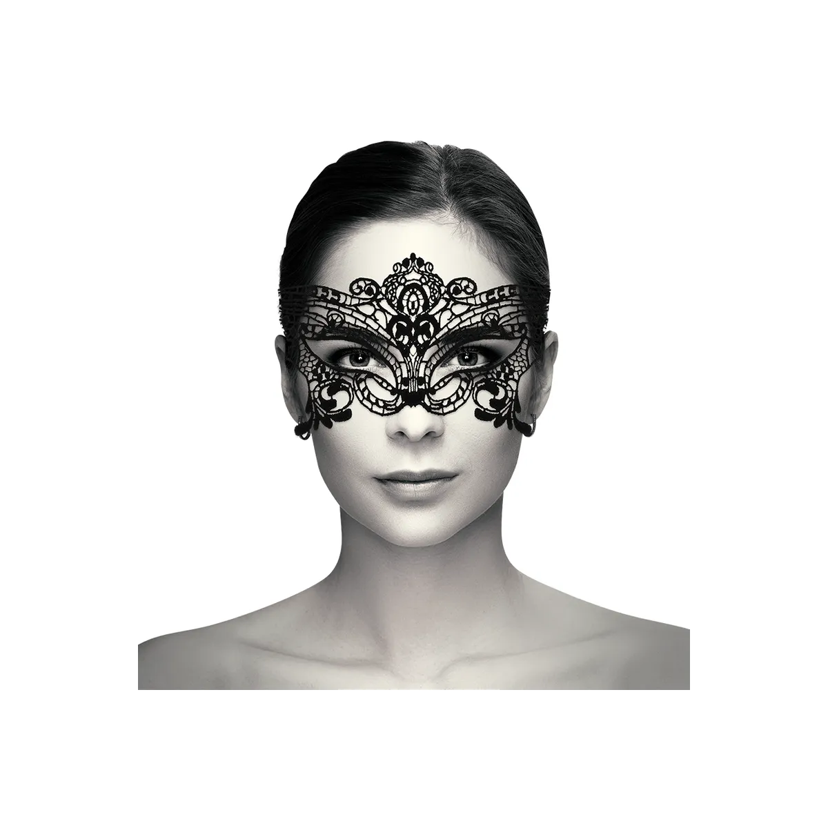 Breite Schwarze Spitzenmaske von Coquette Accessories | Fesselliebe.de