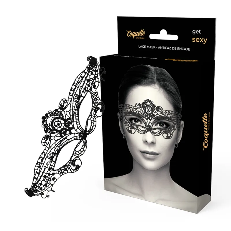Feine Schwarze Spitzenmaske von Coquette Accessories | Fesselliebe.de