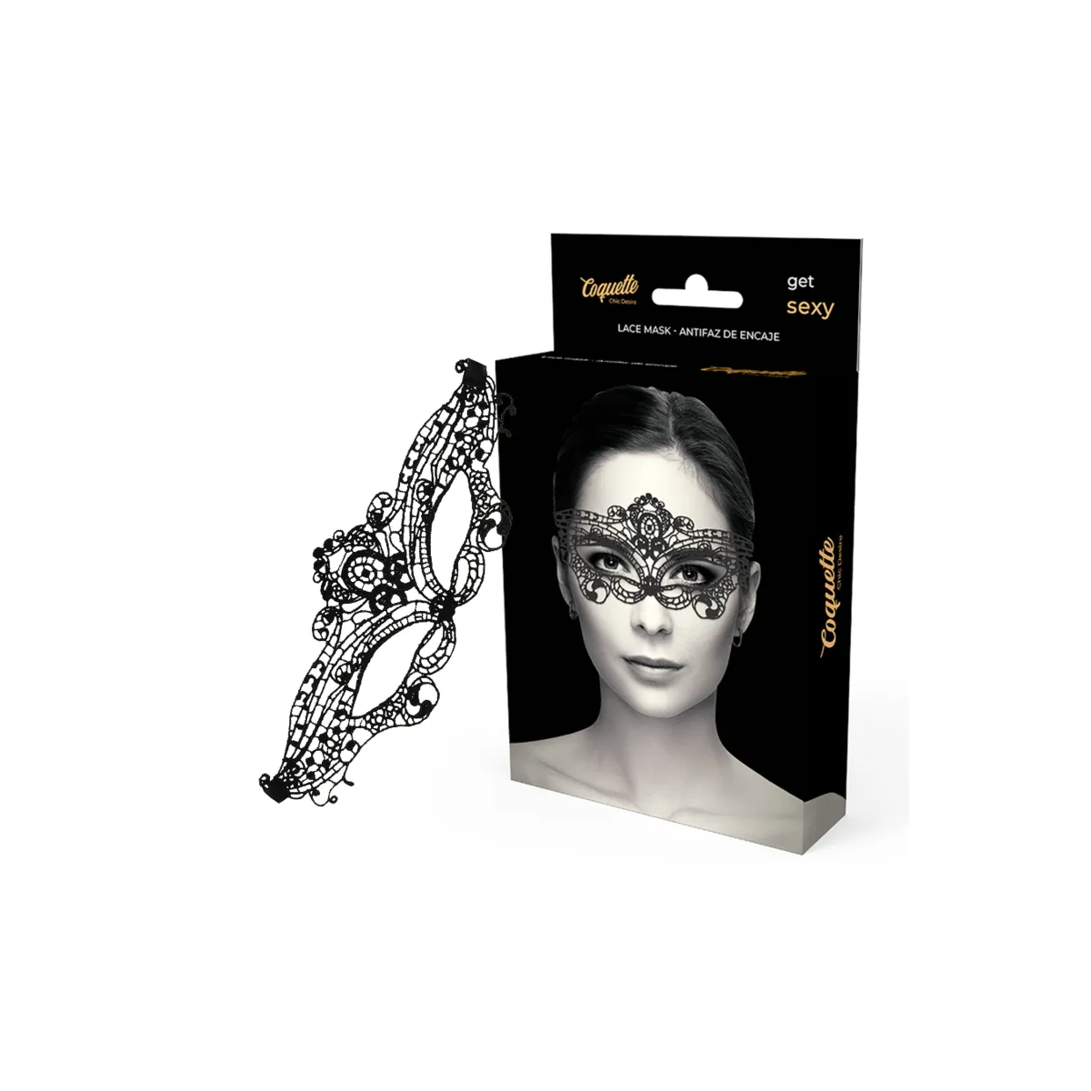 Feine Schwarze Spitzenmaske von Coquette Accessories | Fesselliebe.de