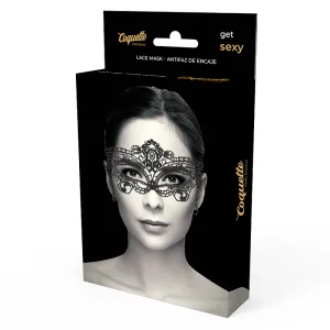 Feine Schwarze Spitzenmaske von Coquette Accessories
