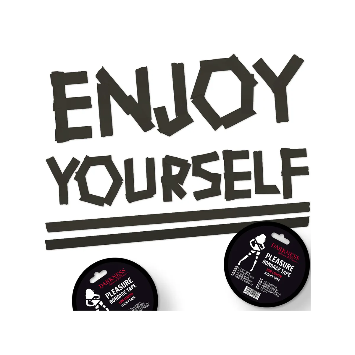 Klebendes Schwarzes Bondageband 15m von Darkness Bondage | Fesselliebe.de
