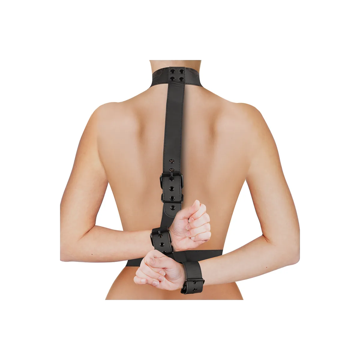 Kragen und Handgelenkmanschetten-Körperfestlege-Set von Fetish Submissive Bondage | Fesselliebe.de