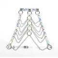 953737 Brustgurt mit Ringen und Ketten Silber eine Grösse von Subblime Fetish