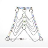 953737 Brustgurt mit Ringen und Ketten Silber eine Grösse von Subblime Fetish | Fesselliebe.de
