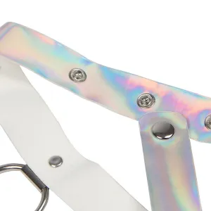 953737 Brustgurt mit Ringen und Ketten Silber eine Grösse von Subblime Fetish