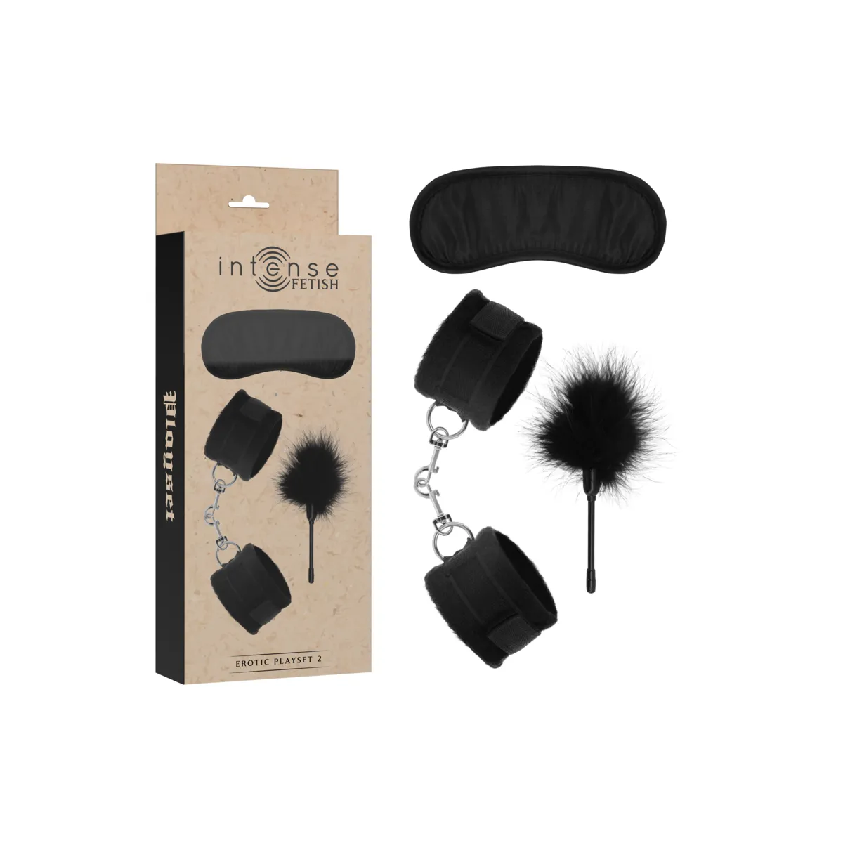 Fetish Erotikspielset 2 mit Handschellen, Blindmaske und Kitzel von Intense Fetish | Fesselliebe.de