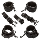 Nocturnal Bettfesseln Leder Verstellbar Schwarz von Calexotics | Fesselliebe.de