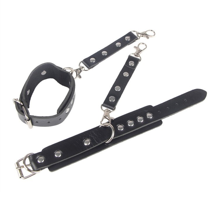 953690 Handschellen mit Bondage-Gürtel Schwarz eine Grösse von Subblime Fetish | Fesselliebe.de
