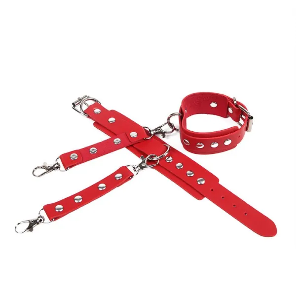 953706 Handschellen mit Bondage-Gürtel Rot eine Grösse von Subblime Fetish | Fesselliebe.de