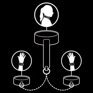 Halskette und Handschellen aus Veganem Leder mit Noprene-Futter von Fetish Submissive Bondage