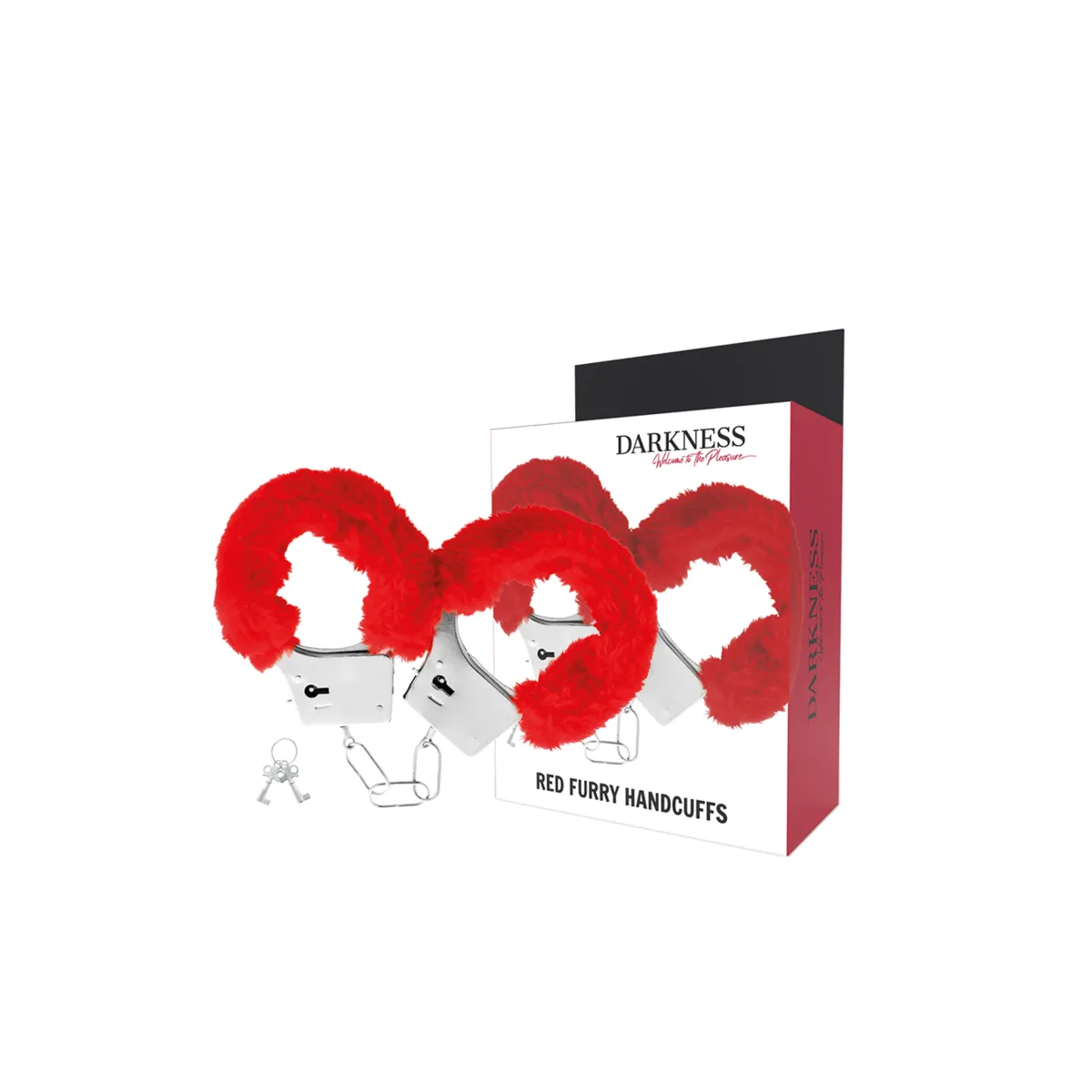 Handschellen aus Metall mit Rotem Gefüttert von Darkness Bondage | Fesselliebe.de