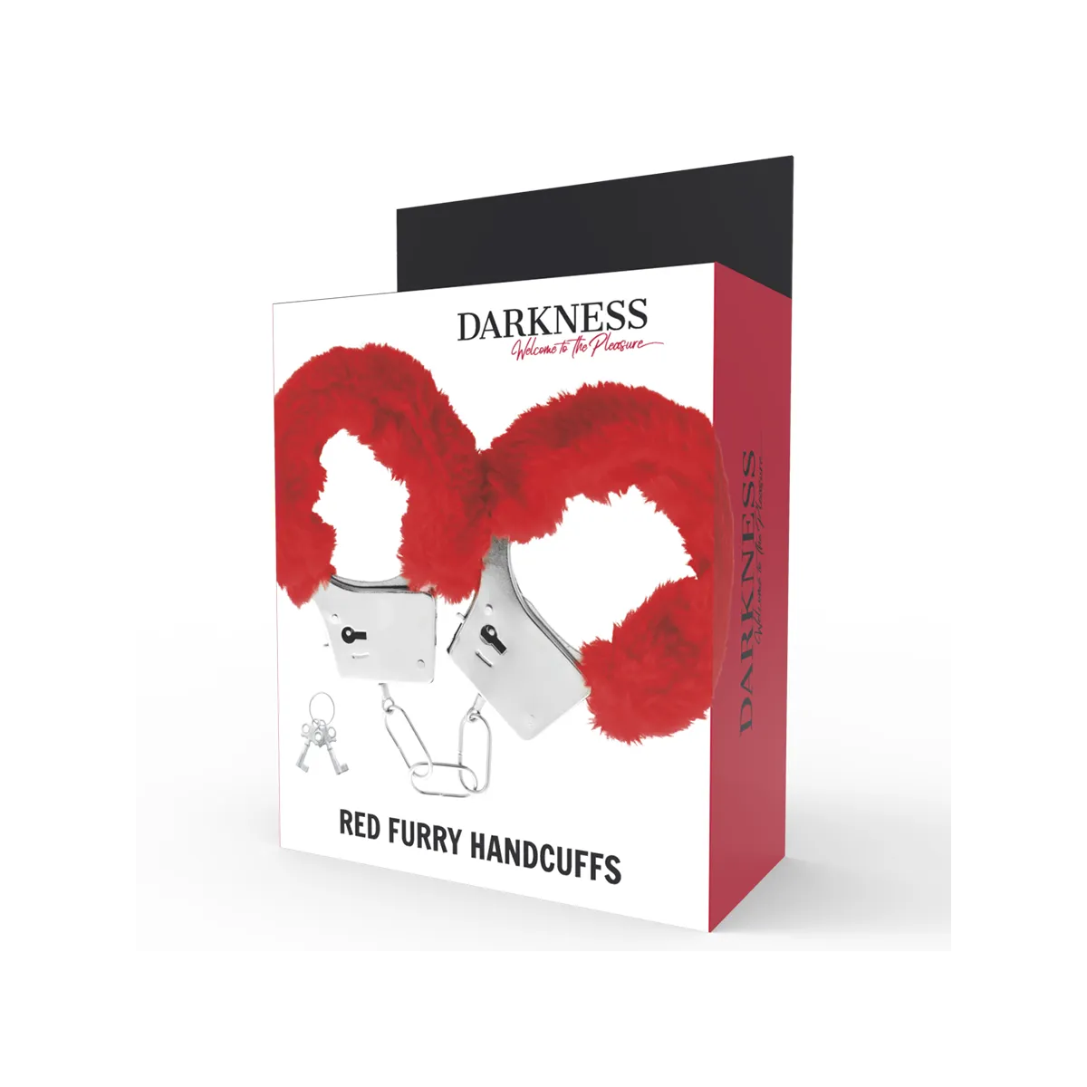 Handschellen aus Metall mit Rotem Gefüttert von Darkness Bondage | Fesselliebe.de