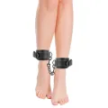 Verstellbare Knöchel-Handschellen aus Schwarzem Leder von Darkness Bondage