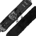 Schwarze, Verstellbare Lederhandschellen mit Vorhngeschloss von Darkness Bondage
