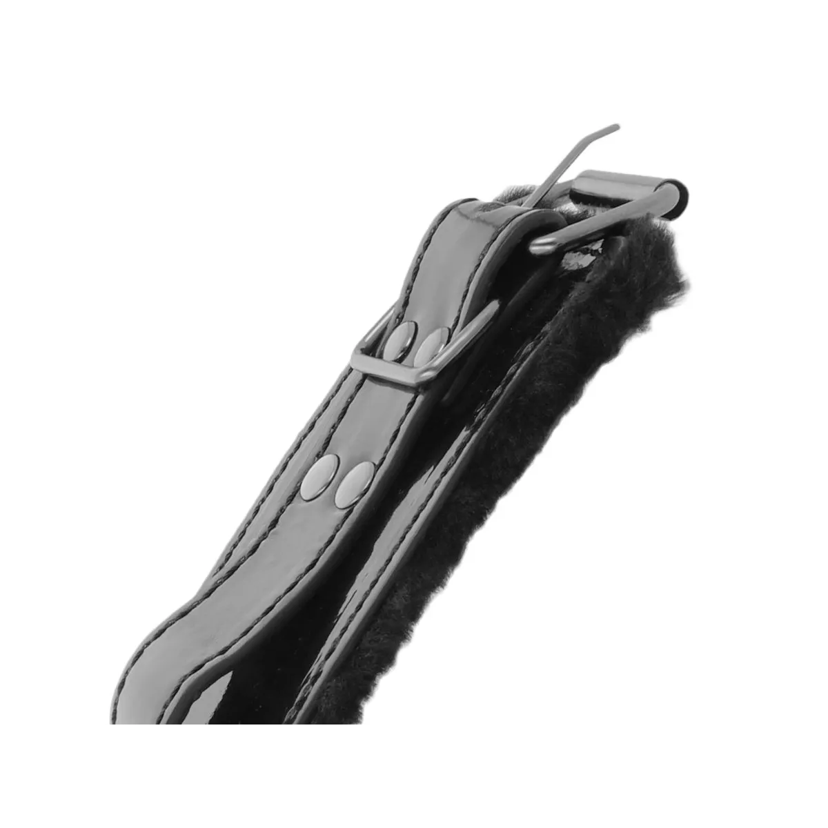 Verstellbare Handschellen aus Schwarzem Leder mit Vorhngeschloss von Darkness Bondage | Fesselliebe.de