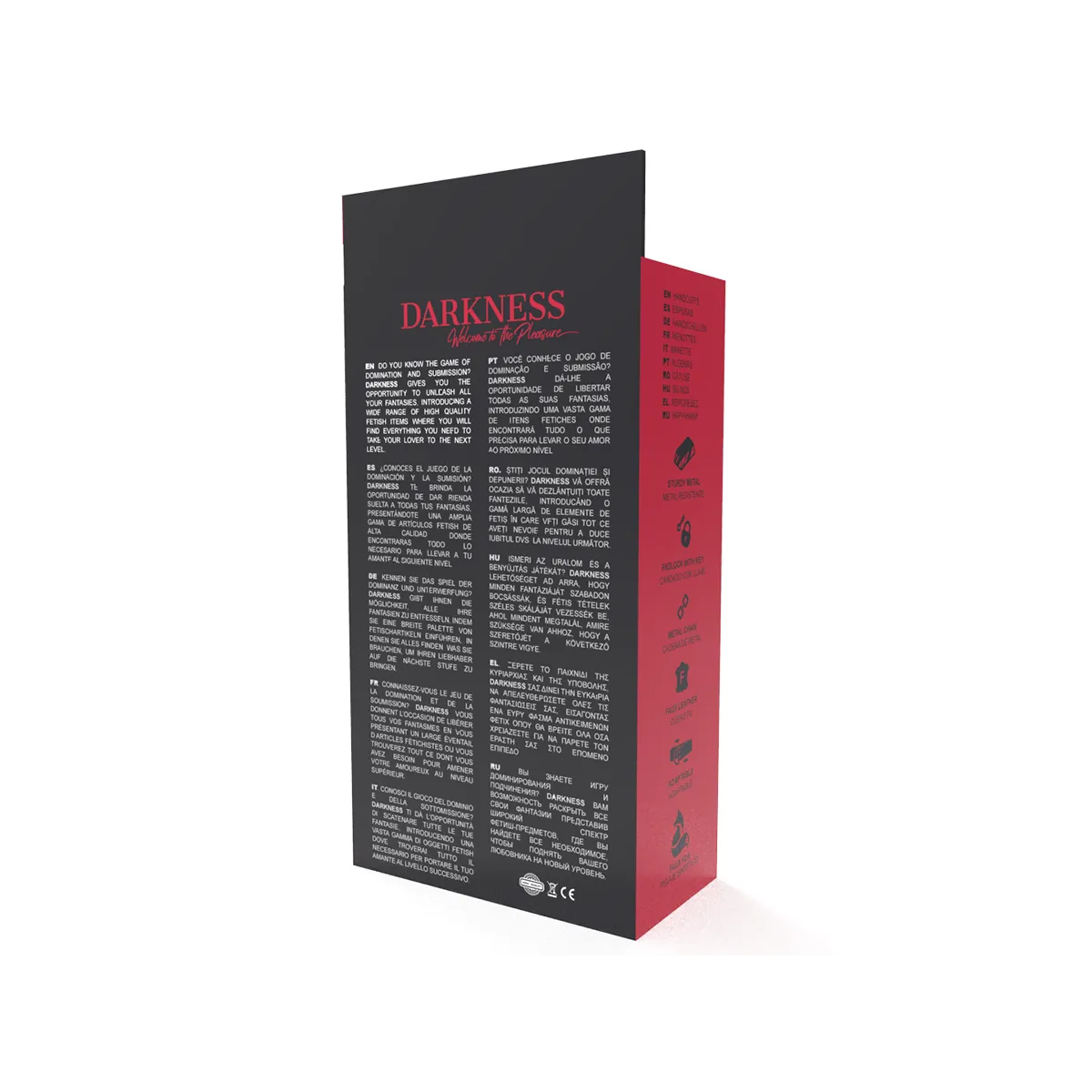 Verstellbare Handschellen aus Schwarzem Leder mit Vorhngeschloss von Darkness Bondage | Fesselliebe.de