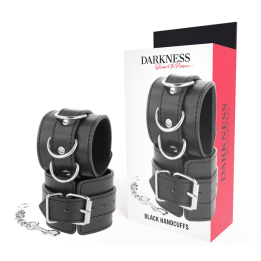 Schwarze Handschellen von Darkness Bondage | Fesselliebe.de