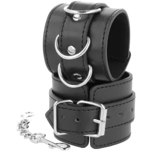 Schwarze Verstellbare Leder-Knöchel-Handschellen von Darkness Bondage