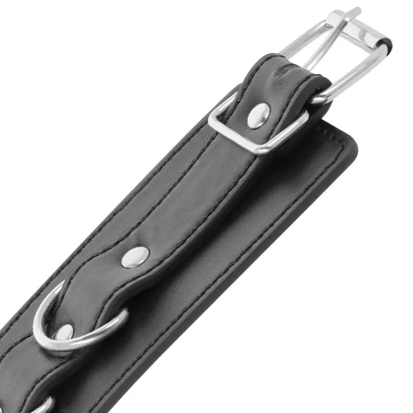 Schwarze Verstellbare Leder-Knöchel-Handschellen von Darkness Bondage | Fesselliebe.de